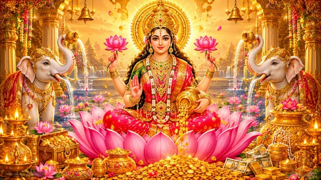 Shri Ashtalakshmi Stotra Lyrics (Full) + Meaning in Hindi & English