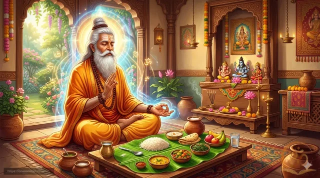 Bhojan Mantra (Brahmarpanam) Lyrics with Hindi & English Meaning – भोजन मंत्र, Gratitude & Mindful Eating