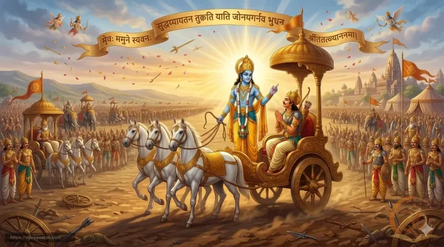 Bhagavad Gita 12.13-14 Full Lyrics with Hindi & English Meaning