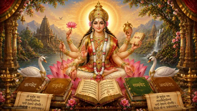 Gayatri Mantra Lyrics (ॐ भूर्भुवः स्वः) in Sanskrit, Hindi & English Meaning + Benefits