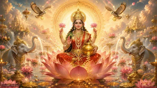 Shri Lakshmi Mantra Lyrics (Full) + Meaning in Hindi & English | Wealth & Prosperity