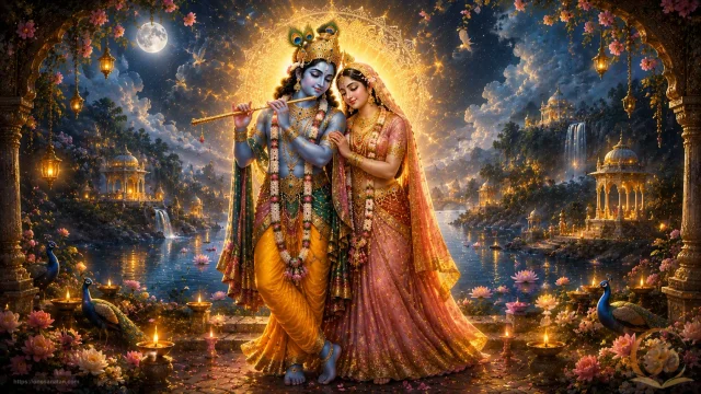 Shri Radha Krishna Stotra Lyrics (Full) + Meaning in Hindi & English