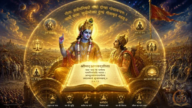 Bhagavad Gita 18.66 Complete Lyrics & Meaning in Hindi & English