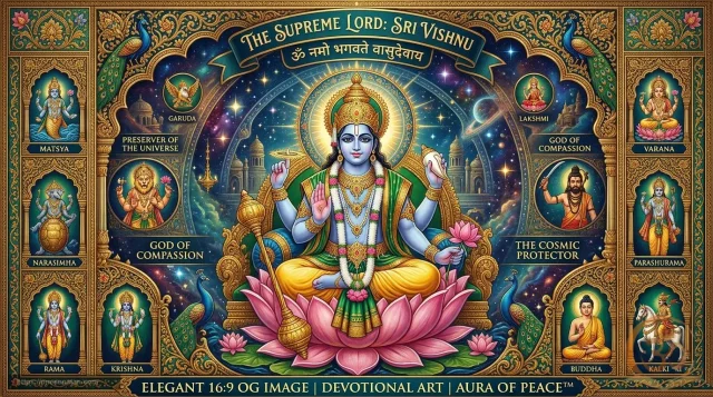 Shri Vishnu Aarti Complete Lyrics & Meaning in Hindi & English